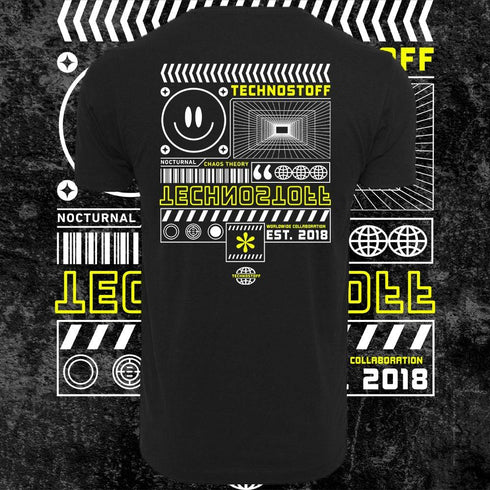 Minimalism unisex Techno regular T-Shirt von hinten